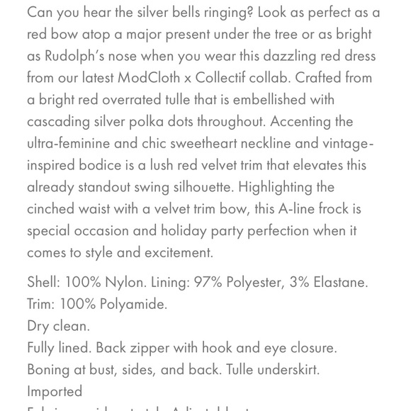 ModCloth Collectif Haute Holiday Party Swing Dress Red Crystals Embellished - Picture 5 of 7